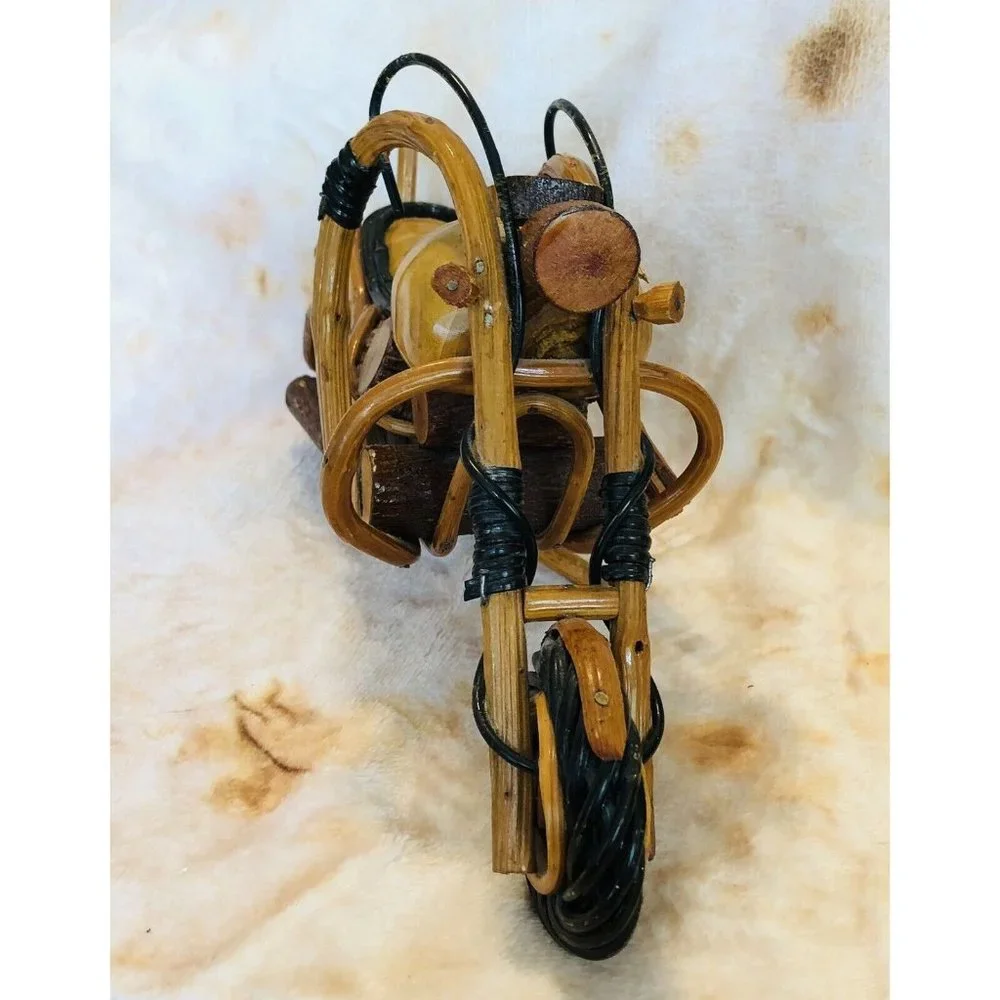 Vintage Handmade/Handcrafted Wooden 12 Inches,‎ Model Motorcycle- Very Detailed